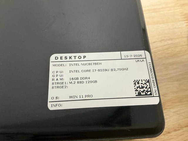 Intel - nuc8i7beh(i7) - desktops (2x) - afbeelding 6 van  6