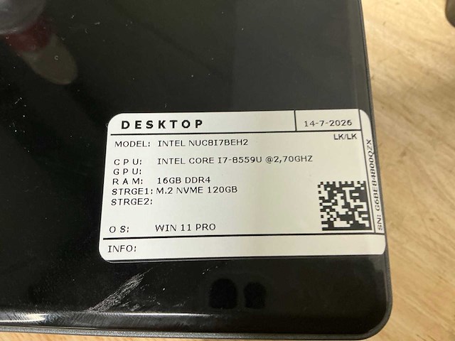 Intel - nuc8i7beh(i7) - desktops (4x) - afbeelding 5 van  8