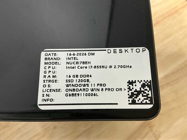 Intel - nuc8i7beh(i7) - desktops (4x) - afbeelding 5 van  8