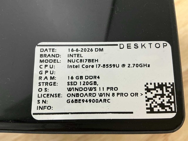 Intel - nuc8i7beh(i7) - desktops (4x) - afbeelding 6 van  8