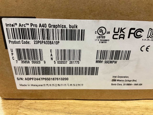 Intel arc pro a40 graphics - afbeelding 2 van  2