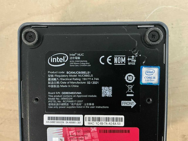 Intel boxnuc8i5bels1 i5-8260u nuc - afbeelding 4 van  4
