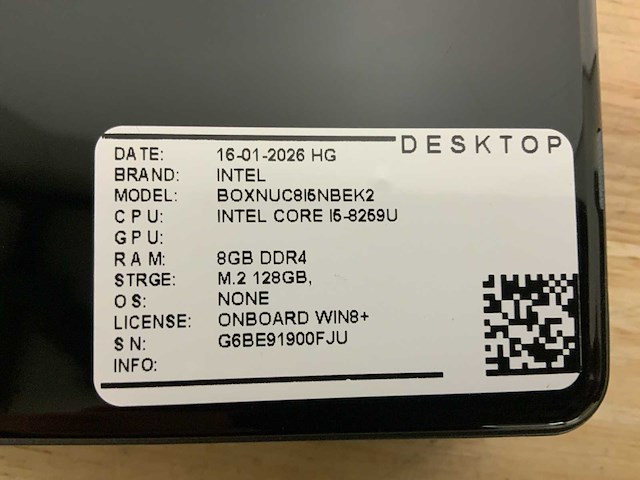 Intel boxnuc8i5nbek2 desktop (3x) - afbeelding 7 van  7