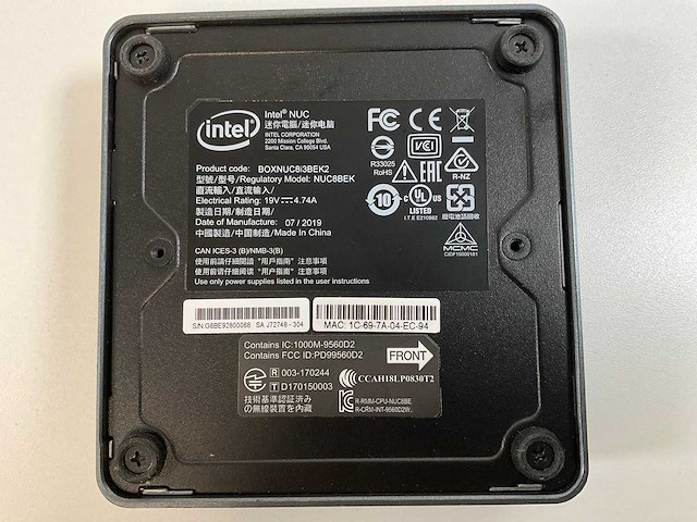 Intel client system nuc8bek, core(tm) i3-8109u, 8 gb ram, no hdd mini desktops (4x) - afbeelding 6 van  6