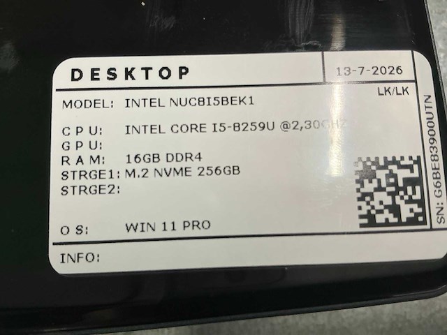 Intel nuc8i5bec desktop (4x) - afbeelding 5 van  8