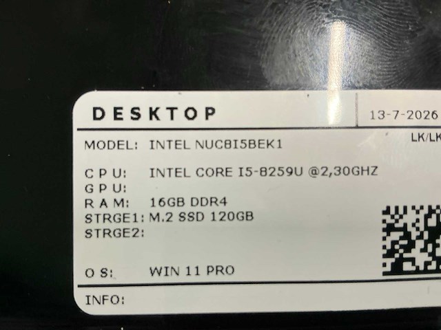 Intel nuc8i5bec desktop (4x) - afbeelding 6 van  8