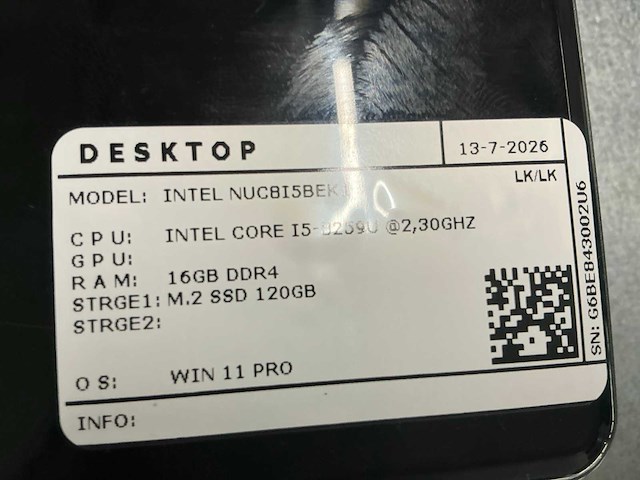 Intel nuc8i5bec desktop (4x) - afbeelding 8 van  8