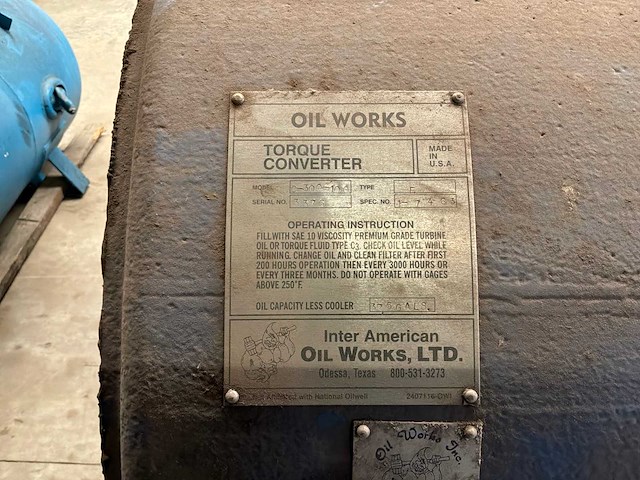 Inter american oil works c-300-100 hydraulische koppelomvormer - afbeelding 5 van  5