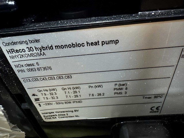 Intergas hreco 30 hybrid combi cv-ketel - afbeelding 5 van  5