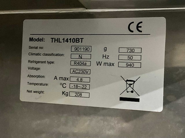 Intergastro thl1410bt vriezer - afbeelding 5 van  5