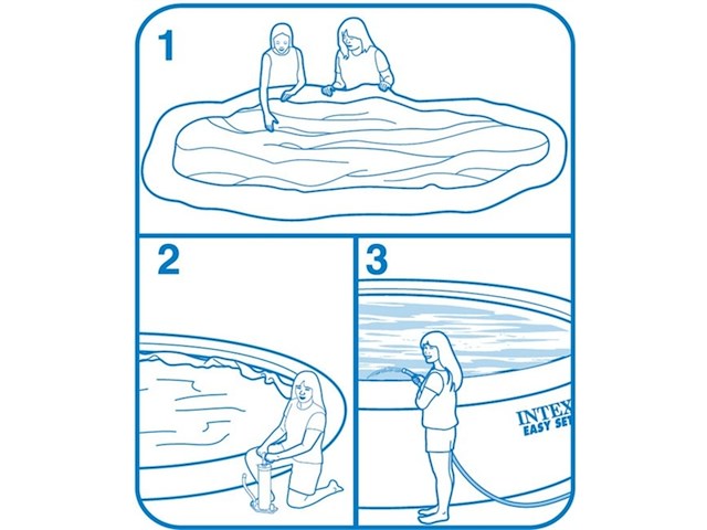 Intex 28122gn easy set zwembad set 305 cm x 76cm rond blauw - afbeelding 3 van  4