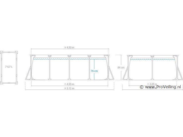 Intex rectanggular frame 4,5 m opzetzwembad - afbeelding 2 van  2