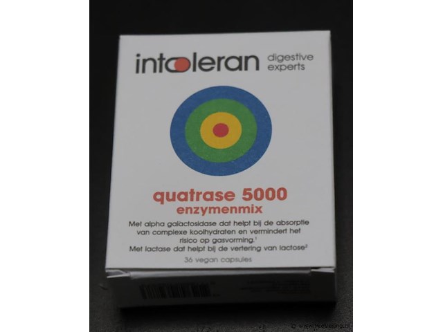 Intoleran quatrase 5000 enzymenmix – 3 doosjes á 36 capsules - afbeelding 2 van  3