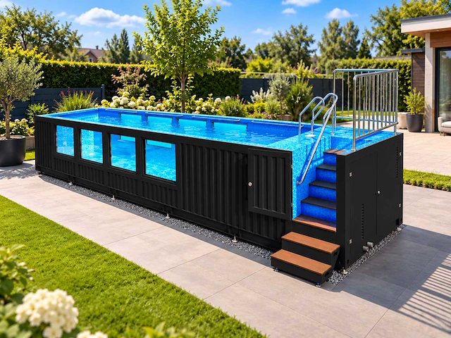 Intorelax 12 m (40 ft) container zwembad met ramen - afbeelding 1 van  13