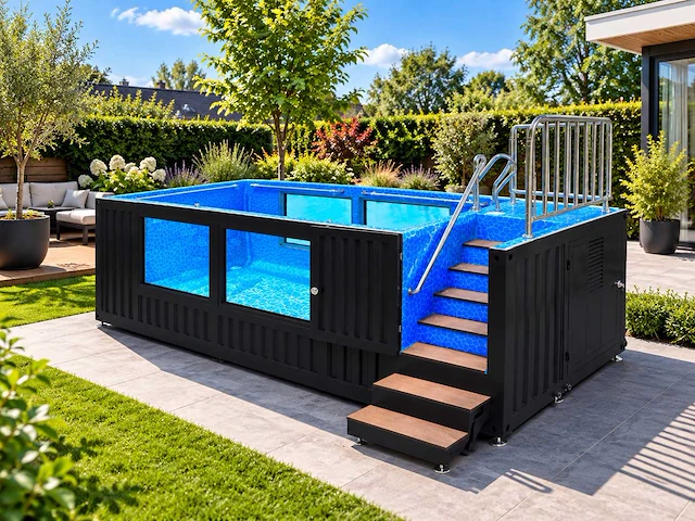 Intorelax 6 m (20 ft) container zwembad met ramen - afbeelding 5 van  12
