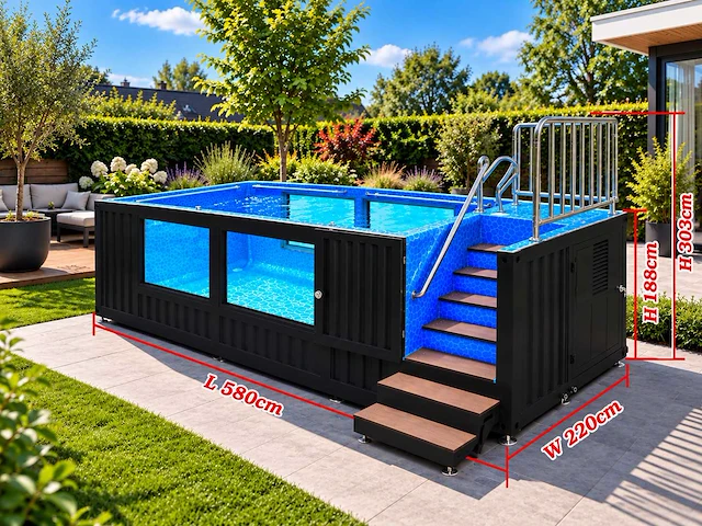 Intorelax 6 m (20 ft) container zwembad met ramen - afbeelding 6 van  12