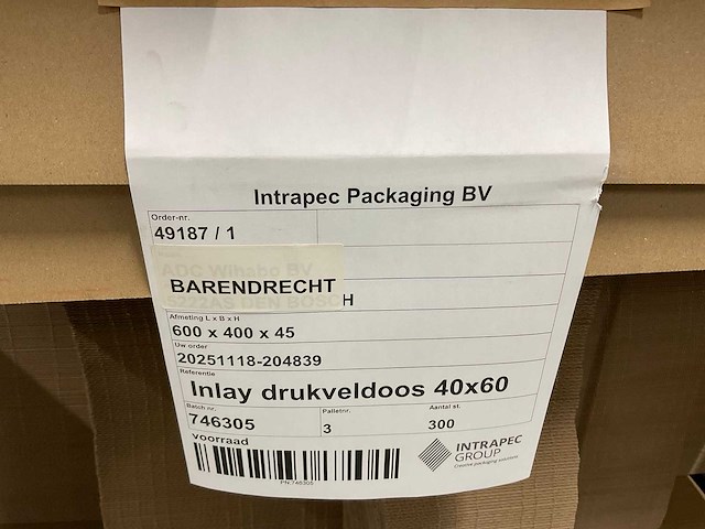Intrapec packaging kartonnen inlay drukveldozen - afbeelding 2 van  2