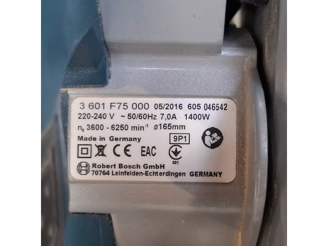 Invalcirkelzaag 165mm 230v, bosch, gkt 55 gce, 2016, inclusief rail 1.5 m - afbeelding 3 van  13