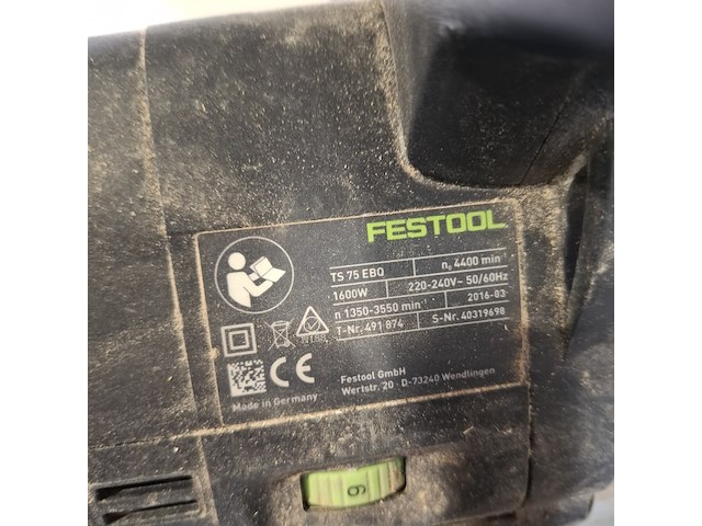 Invalzaag, festool, ts 75 ebq, 2016 - afbeelding 5 van  10