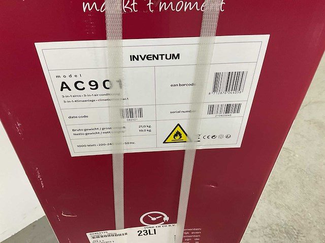 Inventum - ac901 - mobiele airconditioning 33x28x68 cm - afbeelding 4 van  6