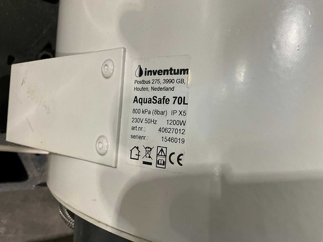 Inventum aquasafe 70ltr warmwater boiler - afbeelding 8 van  8