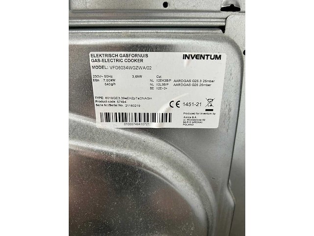 Inventum gasfornuis vfg6034wgzwa/02 | heinrich's hks 3491.e six koel-vriescombinatie | bomann koelkast vs 7255 - afbeelding 2 van  7