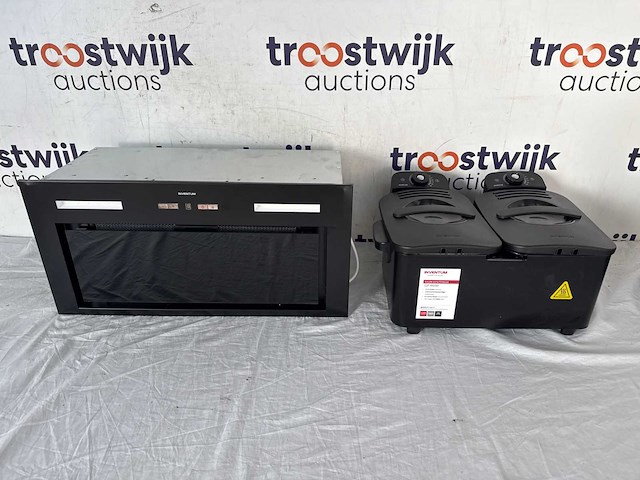 Inventum gf461b - dubbele frituurpan | inventum aki6015zwa inbouw afzuigkap 60 cm - afbeelding 1 van  2