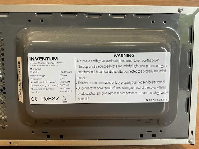 Inventum mn270s solo magnetron - 800watt - afbeelding 1 van  1