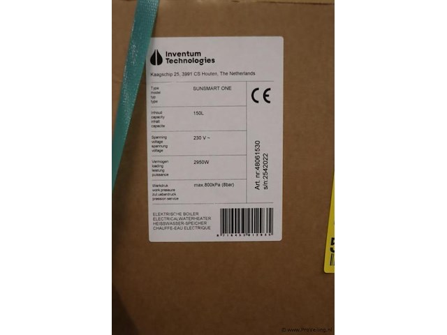 Inventum sunsmart zonnestroomboiler one 48061530 - afbeelding 3 van  4