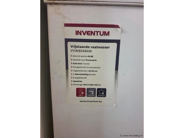 Inventum vrijstaande vaatwasser vvw6046aw - afbeelding 2 van  4