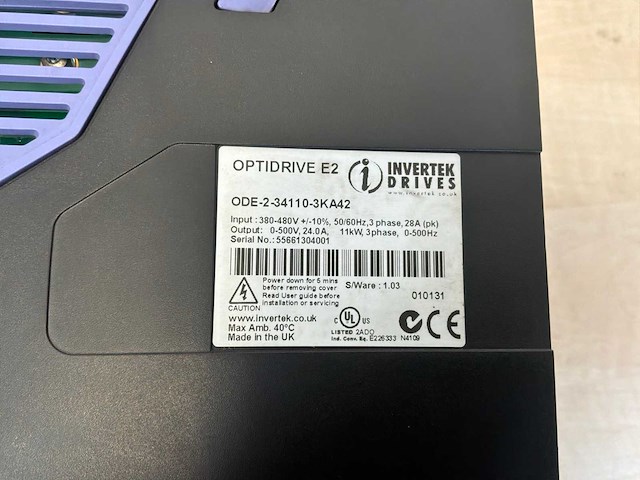 Invertek optidrive e2 frequentieregelaar - afbeelding 3 van  3