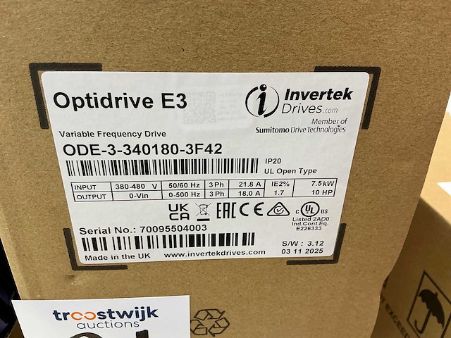 Invertek optidrive e3 frequentieregelaar (4x) - afbeelding 3 van  5