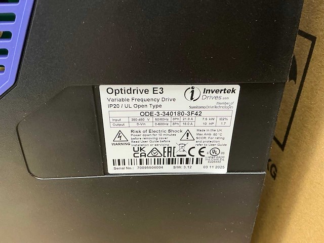 Invertek optidrive e3 frequentieregelaar (4x) - afbeelding 5 van  5
