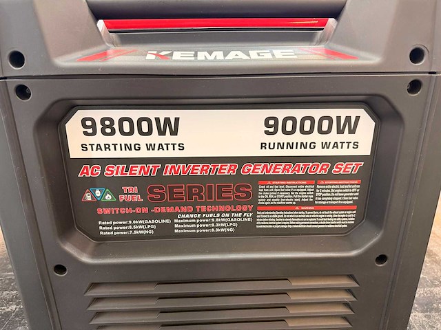 Inverter km14000ie - 9000 w continuvermogen - switch-on benzine/lpg/aardgas - 2026 - afbeelding 8 van  8