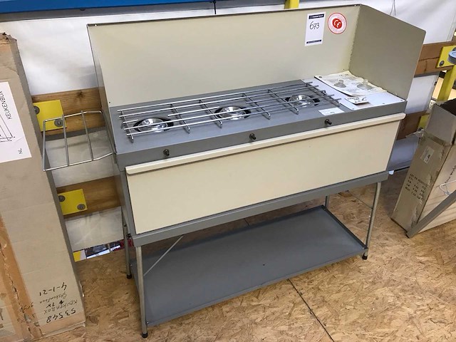 Invincible 3-pits gas komfoor campingkeuken - afbeelding 1 van  4