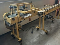 Invoerband trays flowpakmachine eigen bouw, geel, bouwjaar 2012 - afbeelding 1 van  1