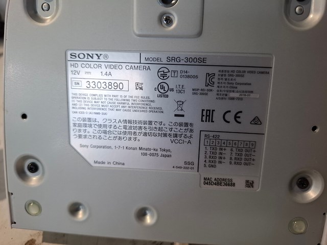 Ip-besturingspaneel, sony, rm-ip10, met 3x ptz camera, sony srg-300se - afbeelding 5 van  6