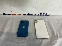 Iphone 11 wit | iphone 13 mini blauw - afbeelding 1 van  2