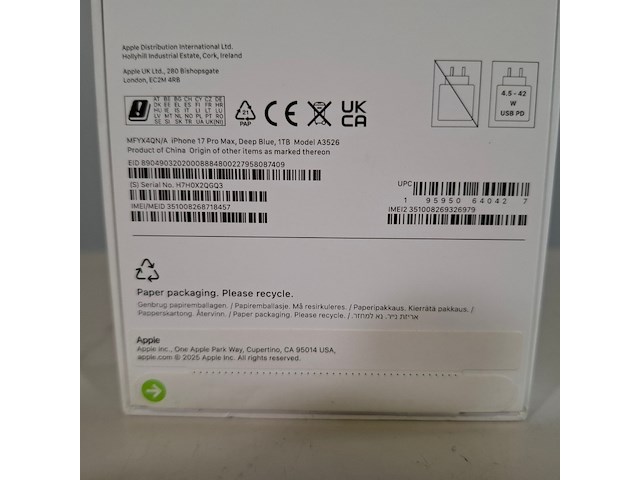 Iphone, apple, 17 pro max a3526 - afbeelding 4 van  5