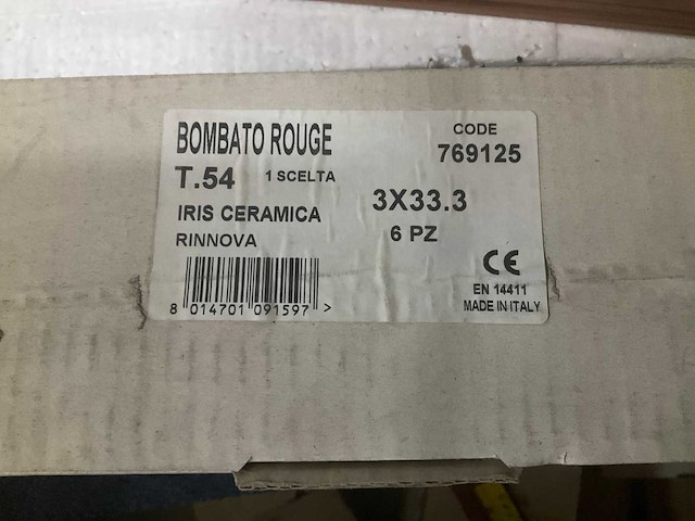 Iris ceramica listello 3x33cm bombato rouge (230x) - afbeelding 6 van  7