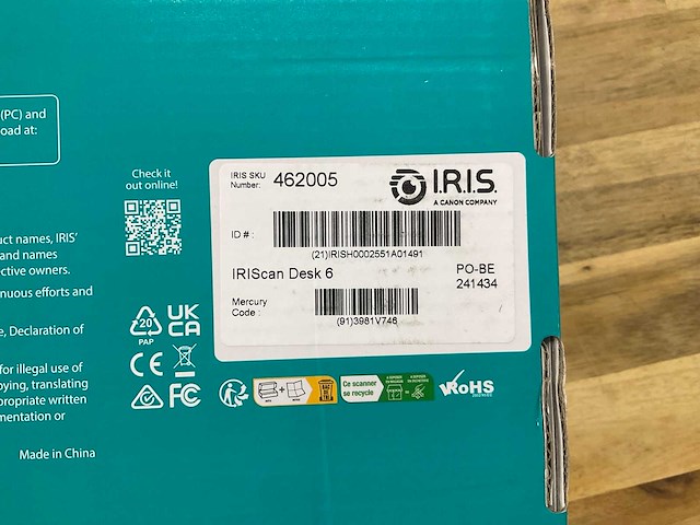 Iriscan desk 6 scanner - afbeelding 3 van  3