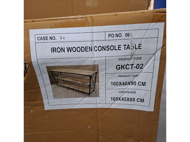 Iron wooden console table - afbeelding 2 van  3