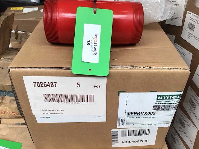 Irritec coated pipe red 3” x 3” 2 × 3/4” female thread meststofinjectie-/fertigatie-unit behuizing (48x) - afbeelding 5 van  6
