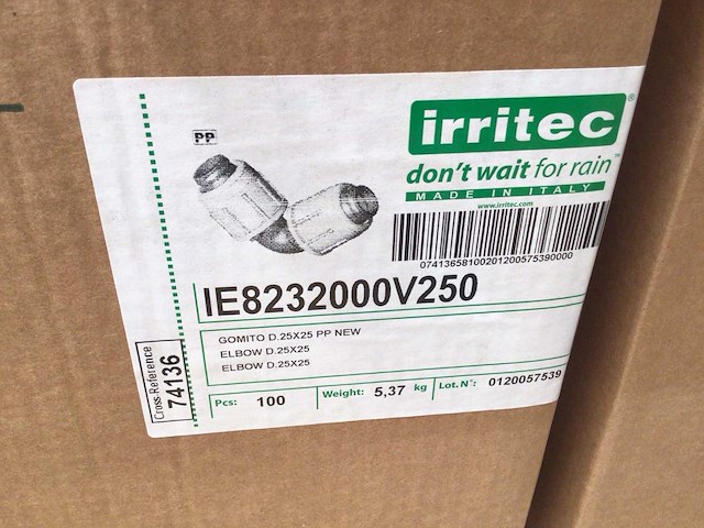Irritec elbow 25x25 koppeling (900x) - afbeelding 3 van  3