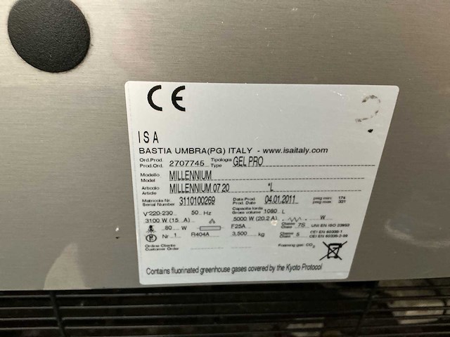 Isa gel pro millennium 0720 schepijsvitrine met koelcompressor (faillissement) - afbeelding 7 van  11
