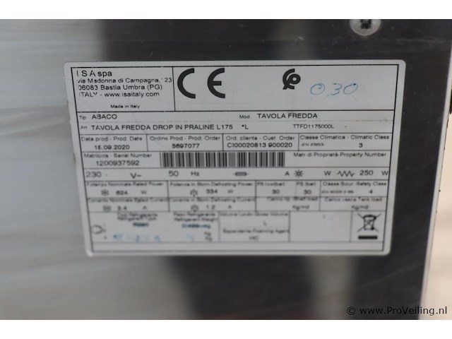 Isa italy saladette model tavola fredda zonder koelmotor - afbeelding 6 van  11