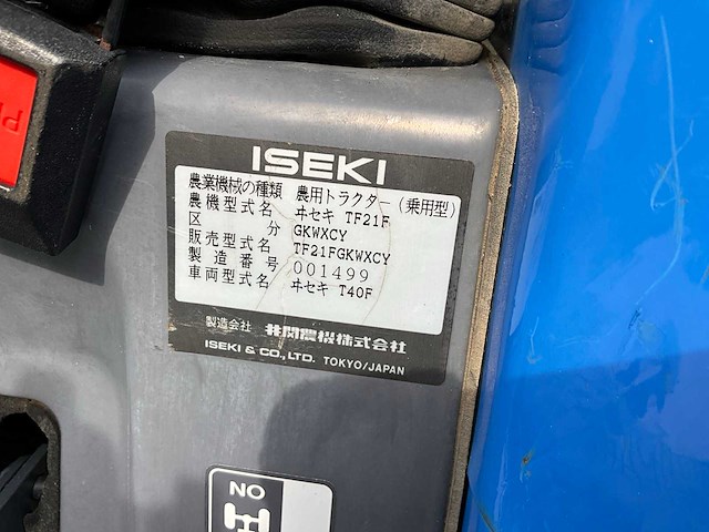 Iseki sial 21 tf21f minitractor 4x4 - afbeelding 7 van  20