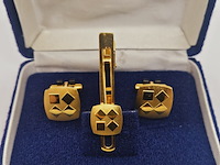 Isetan goldplated manchetknopen + stropdas houder - afbeelding 4 van  6
