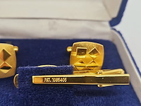 Isetan goldplated manchetknopen + stropdas houder - afbeelding 5 van  6