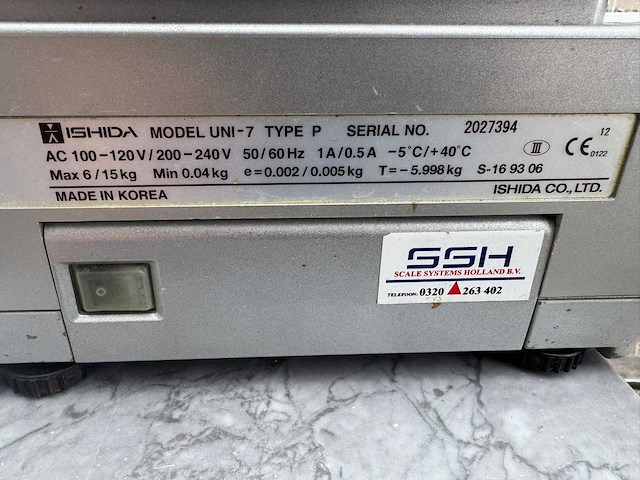 Ishida - uni-7 - weegschaal - afbeelding 6 van  6